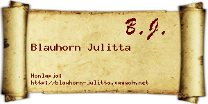 Blauhorn Julitta névjegykártya